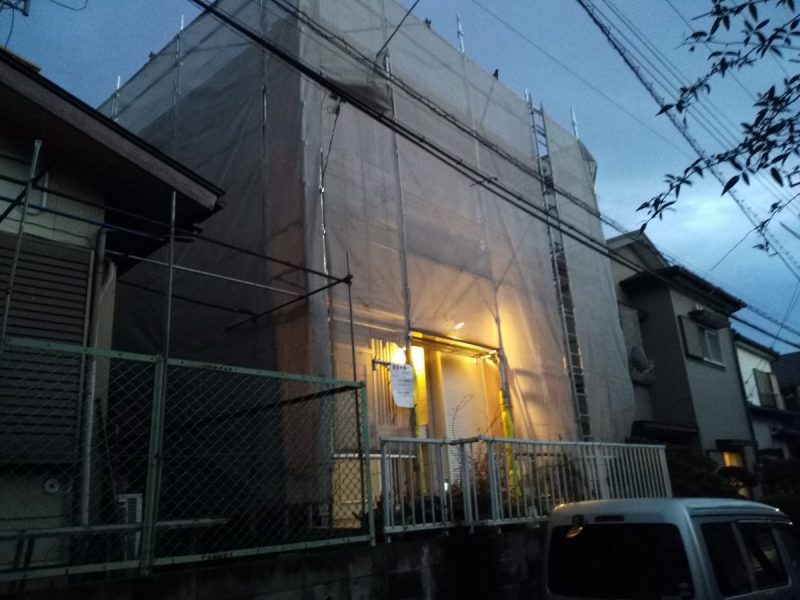 足場掛け後1
